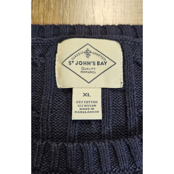 St. John's Bay Navy Blue Cableknit Sweater Women’s Size XL NWT - Picture 2 of 8